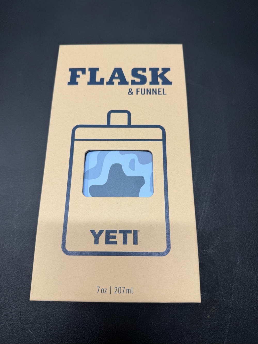 NEW YETI Gear Garage Blue Camo 7 oz Flask Limited Edition w/ Funnel & Gift - Picture 3 of 4